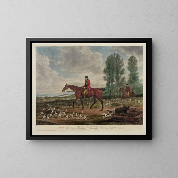 Richard Davis, kuningattaren haukkojen metsästäjä 1789-1812 - Richard Barrett Davis — kehystetty taideteos seinällä