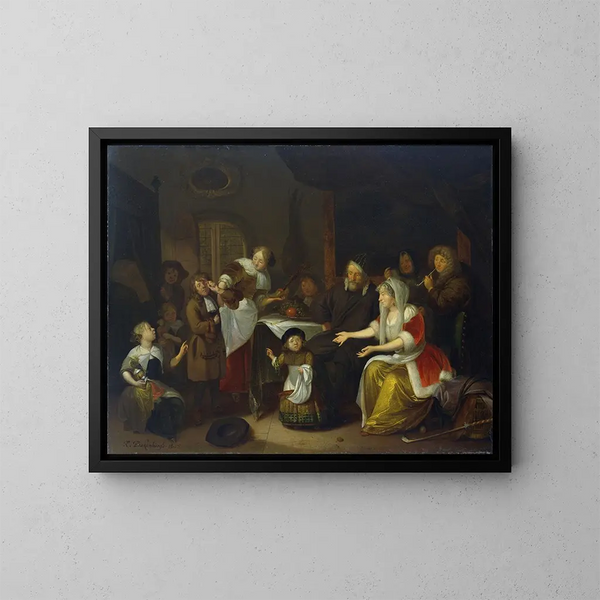 Le festin de saint Nicolas - Richard Brakenburgh — kehystetty taideteos seinällä