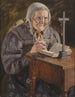 Prière à domicile d'une femme silésienne de la région de Neisse - Richard Nitsch — näkymä teoksesta