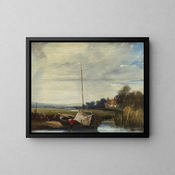 Une rivière en Normandie - Richard Parkes Bonington — kehystetty taideteos seinällä