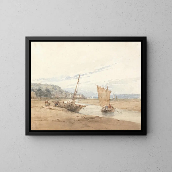 Près de Honfleur - Richard Parkes Bonington — kehystetty taideteos seinällä