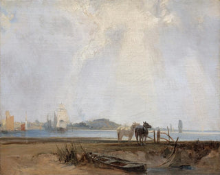 Près de Quillebeuf - Richard Parkes Bonington — näkymä teoksesta