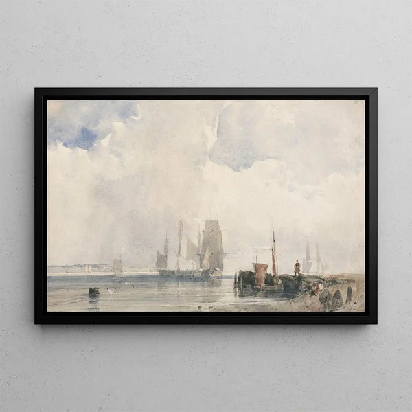 Richard Parkes Bonington - Shipping in an Estuary Probably near Quilleboeuf.webp