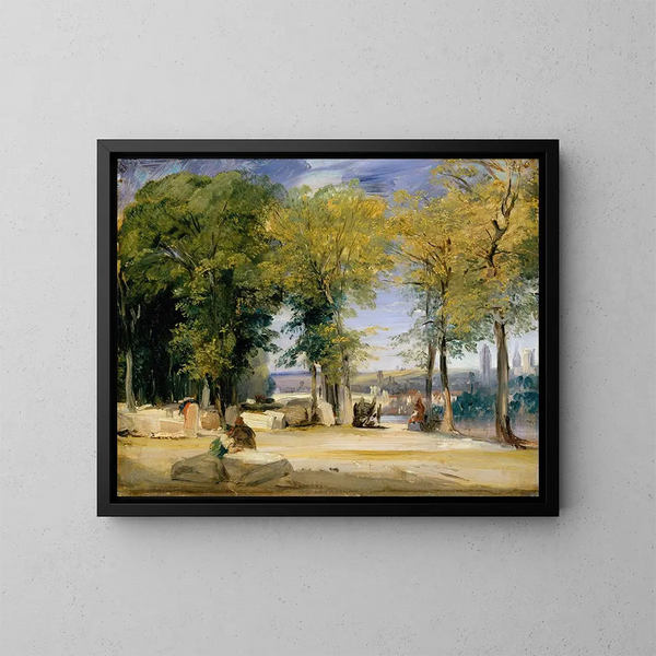 Vue près de Rouen - Richard Parkes Bonington — kehystetty taideteos seinällä