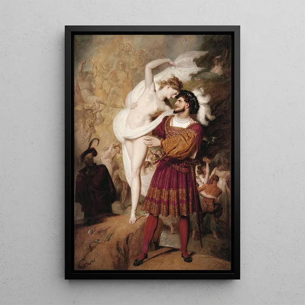 Faust ja Lilith - Richard Westall — kehystetty taideteos seinällä