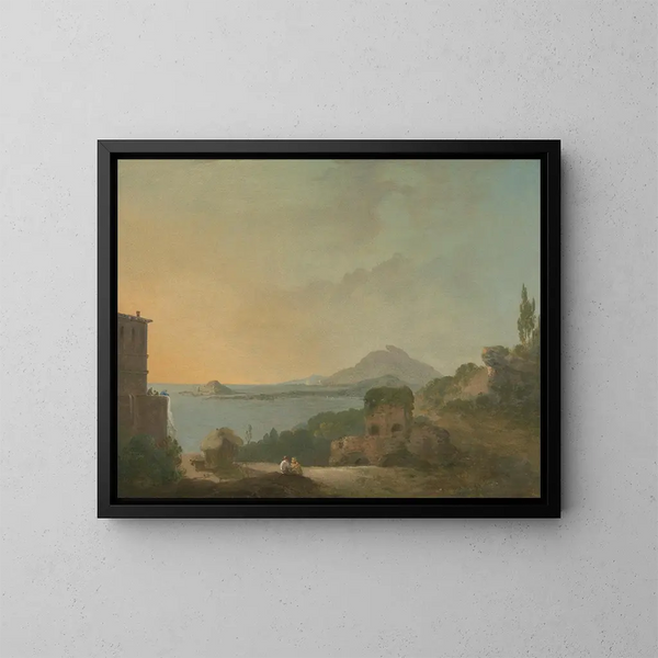 La villa de Cicéron et le golfe de Pouzzoles - Richard Wilson — kehystetty taideteos seinällä