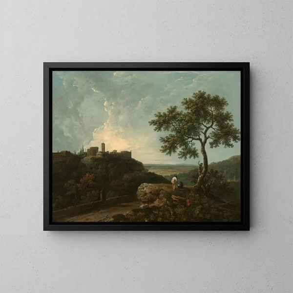 Tivoli, sybillin temppeli ja maaseutu - Richard Wilson — kehystetty taideteos seinällä