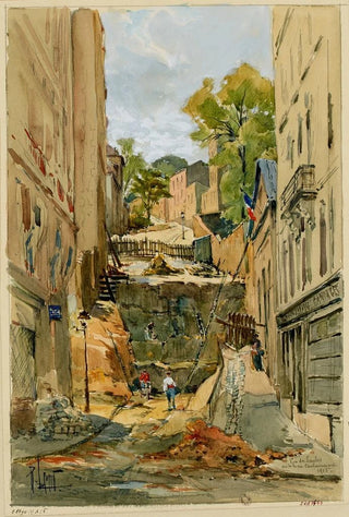 Rn Leverd - La rue des Saules vue de la rue Coulaincourt.webp