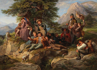 Robert Beyer - Ausgelassene Rast bei der Wanderung der Studenten.webp