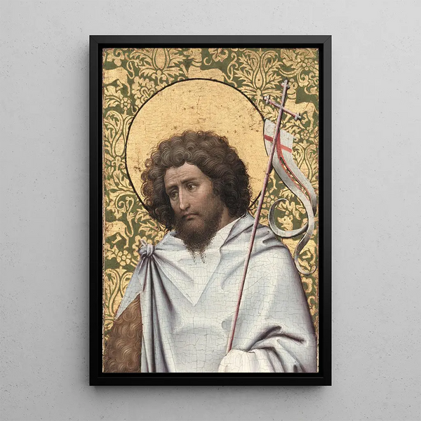 Pyhä Johannes Kastaja - Robert Campin — kehystetty taideteos seinällä