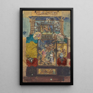 Robert Caney - Stage Set Consisting Of Painted Panels Fabrics And Fans.webp