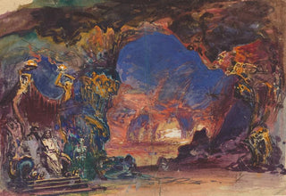 Robert Caney - Underworld Scene with a Man and Woman Enthroned and Death Standing Guard.webp