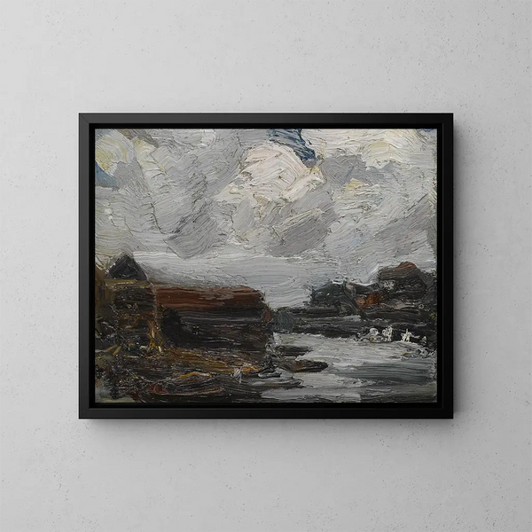 Canal à Haarlem, Hollande - Robert Henri — kehystetty taideteos seinällä