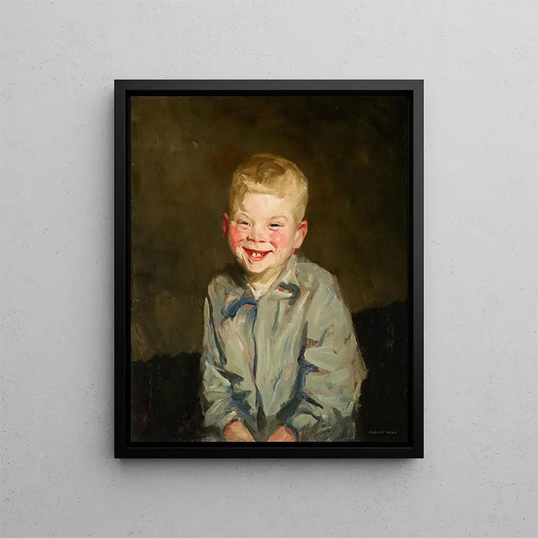Garçon joka nauraa - Robert Henri — kehystetty taideteos seinällä