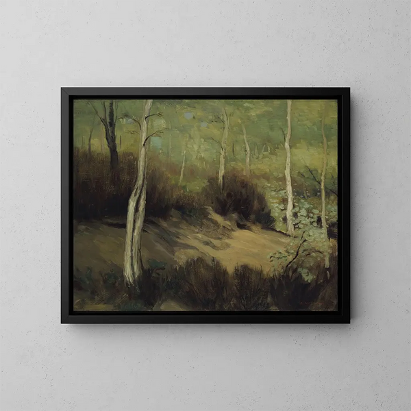 Kevät Fontainebleaun metsässä - Robert Henri — kehystetty taideteos seinällä