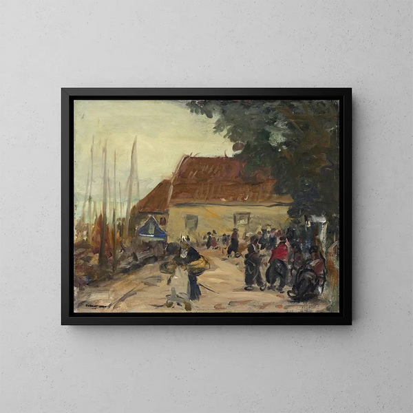 Katu näkymä Volendamista - Robert Henri — kehystetty taideteos seinällä