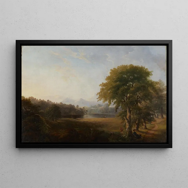 Maisemamaalaus nimettömänä - Robert S. Duncanson — kehystetty taideteos seinällä