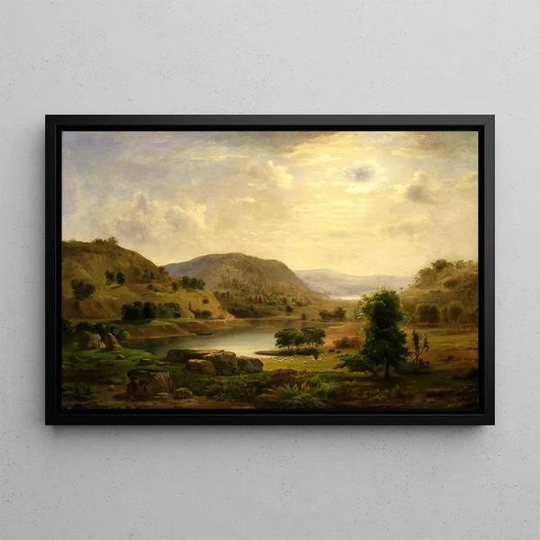 Laakson laidunta - Robert S. Duncanson — kehystetty taideteos seinällä