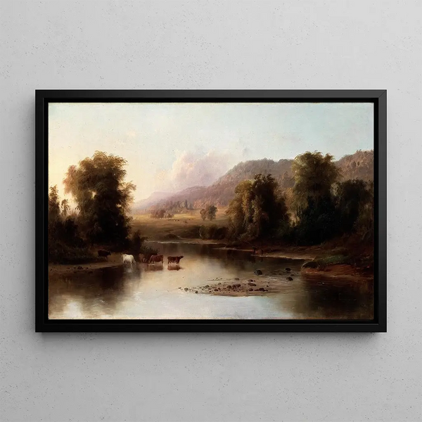 Näkymä Sainte-Anne-joen varrelta - Robert S. Duncanson — kehystetty taideteos seinällä