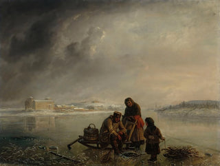 Talvi kalastuksesta Turun edustalla - Robert Wilhelm Ekman — näkymä teoksesta