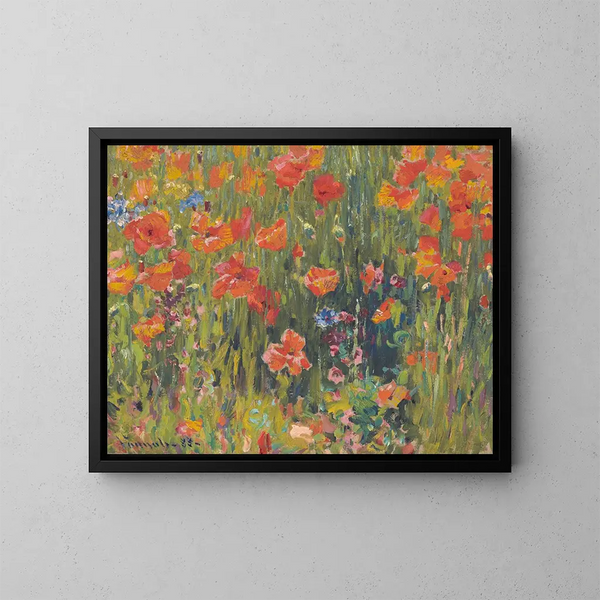 Coquelicots - Robert William Vonnoh — kehystetty taideteos seinällä