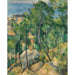 Maalauksen jäljennös Kallioista, piikkilajeista ja merestä Estaquessa - Paul Cézanne