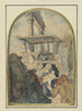 Study for an Adoration of the Magi, in the background a rune with two Corinthian columns - Rodolphe Bresdin — näkymä teoksesta