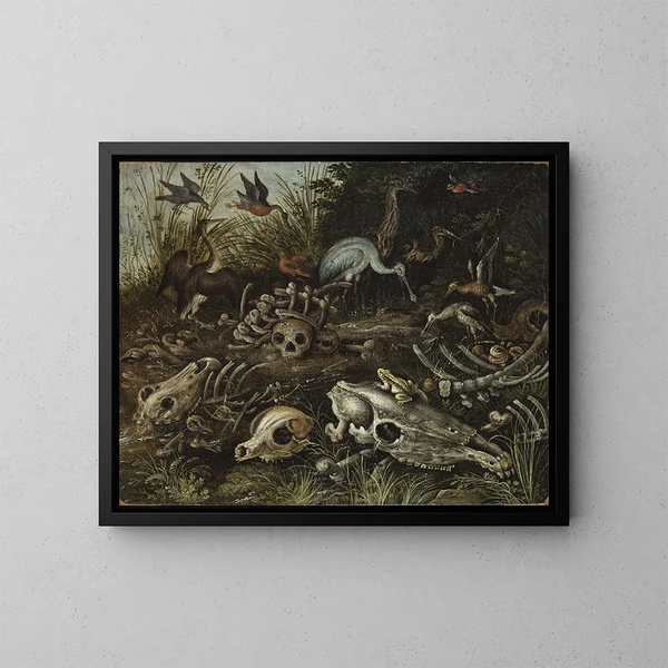Memento mori - Roelant Savery — kehystetty taideteos seinällä