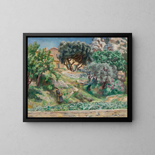Provençaalinen maisemamaalaus Saint-Rémyssä - Roger Fry — kehystetty taideteos seinällä
