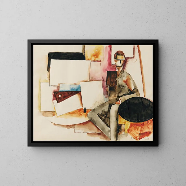 Study for the Seated Man - Roger de La Fresnaye — kehystetty taideteos seinällä
