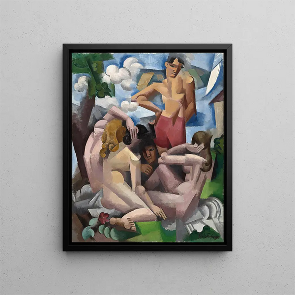 Les Baigneuses - Roger de La Fresnaye — kehystetty taideteos seinällä