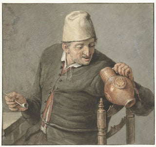Roker regardant dans une cruche - Cornelis Dusart