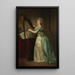 Autoportrait avec une harpe - Rose-Adélaïde Ducreux — kehystetty taideteos seinällä