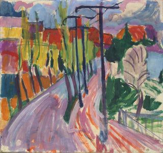 Route avec des arbres près de Freidorf - Hermann Scherer