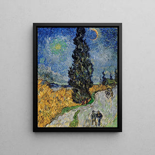 Reproduction tableau | Route avec un cyprès et une étoile - Vincent van Gogh | Poster - Toile - Aluminium