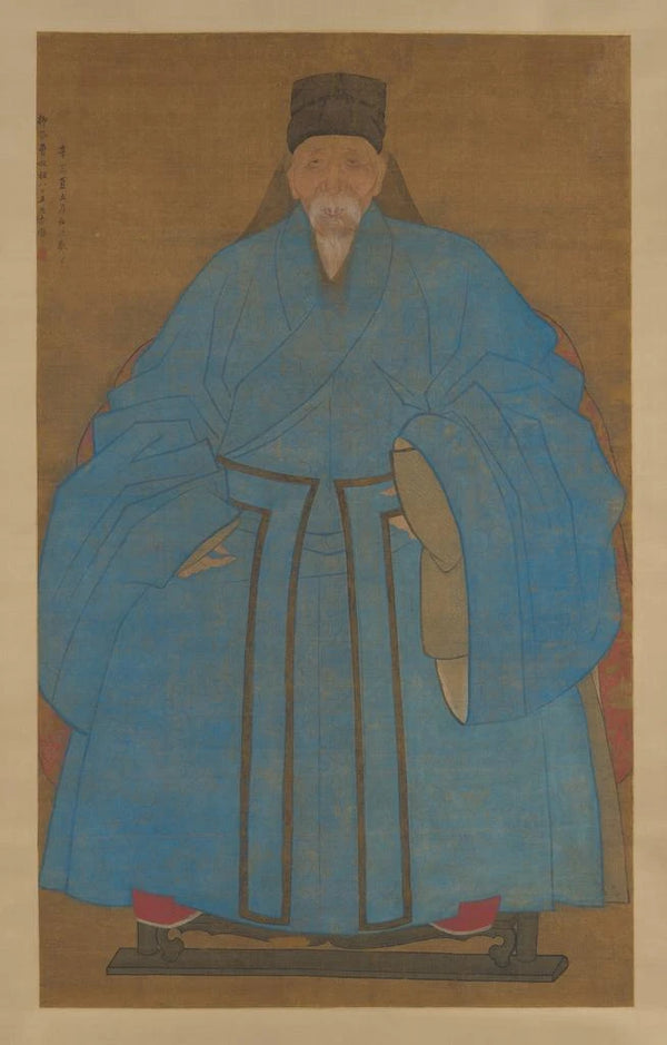 Portrait de l'arrière-grand-oncle de l'artiste Yizhai à l'âge de quatre-vingt-cinq ans - Ruan Zude — kehystetty taideteos seinällä