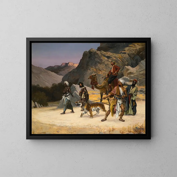 Vangittu tiikeri - Rudolf Ernst — kehystetty taideteos seinällä