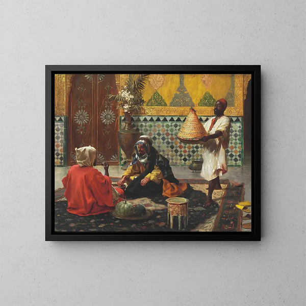 Keskustelu iltapäivällä - Rudolf Ernst — kehystetty taideteos seinällä