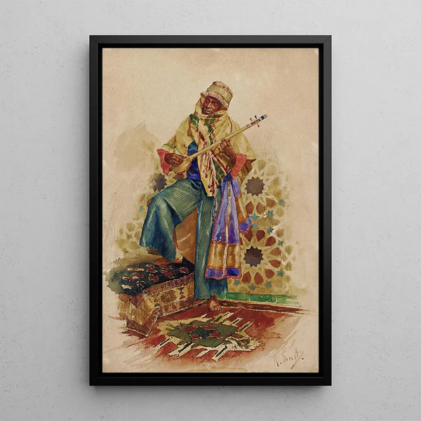 Arabialainen muusikko - Rudolf Ernst — kehystetty taideteos seinällä