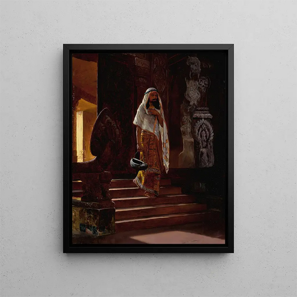 Entrer dans le temple - Rudolf Ernst — kehystetty taideteos seinällä
