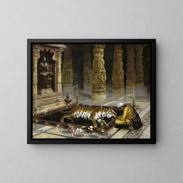 Kunnianosoitus tiikerille - Rudolf Ernst — kehystetty taideteos seinällä