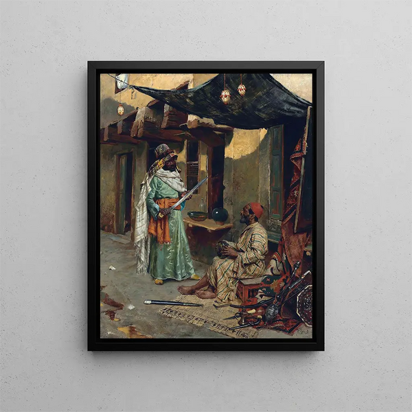 Le marchand d'armes - Rudolf Ernst — kehystetty taideteos seinällä