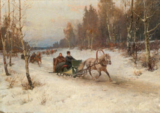 Rudolf Fedorovich Frentz - Sleigh Ride in Winter.webp
