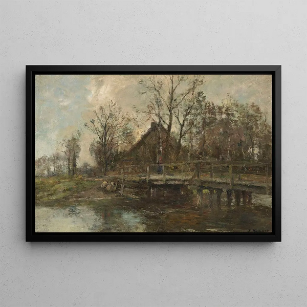 Rudolf Hckner - Bauernhof am Wasser.webp