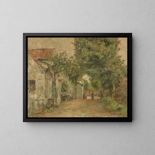 Rudolf Hckner - Frauen vor lndlichen Husern.webp