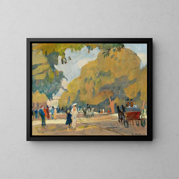 Allée dans le Hyde Park - Rudolf Hellwag — kehystetty taideteos seinällä