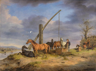 Rudolf Kuntz - Pferde an der Trnke.webp