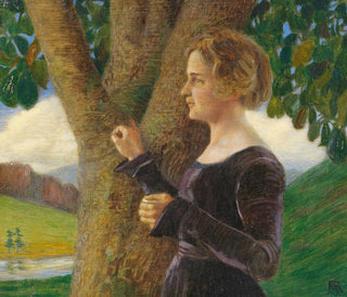 Rudolf Riemerschmid - Junge Frau in violettem Samtkleid.webp