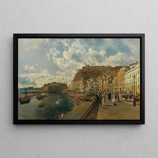 Rudolf von Alt - Am Strand von Santa Lucia in Neapel.webp