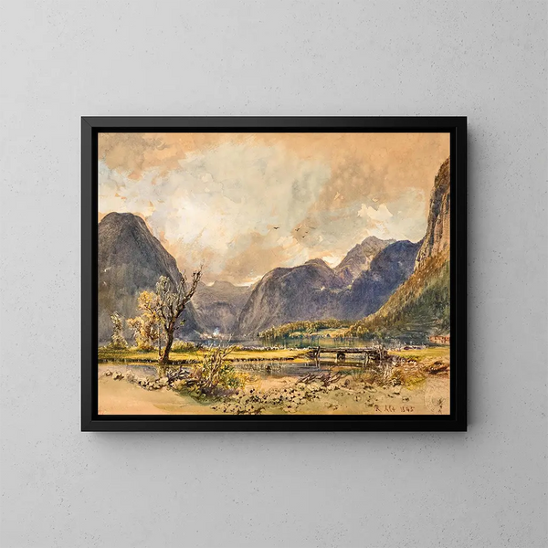 Hallstatt-järvestä - Rudolf von Alt — kehystetty taideteos seinällä